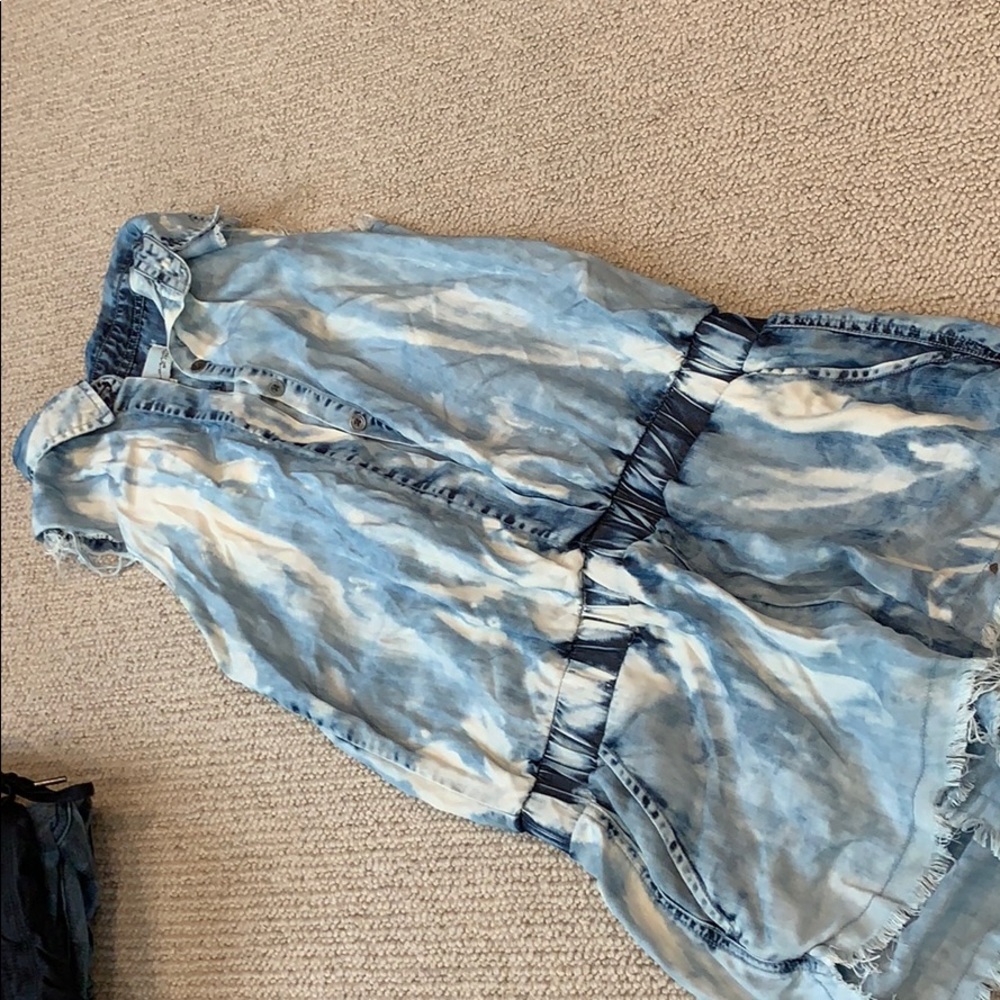 Vintage Havana distressed denim romper